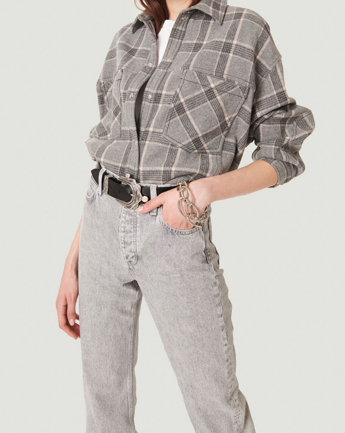 HORREN RELAXED PLAID FLANNEL OVERSHIRT image number null